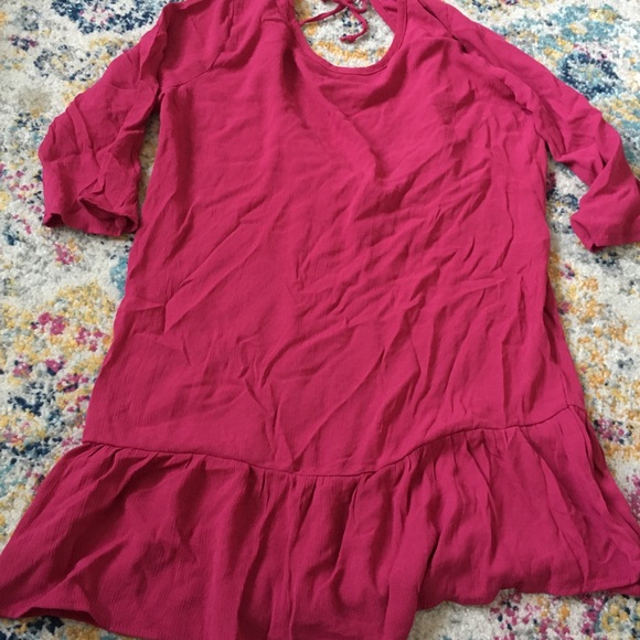 New pink fringe back swimsuit coverup NWOT - Picture 8 of 8